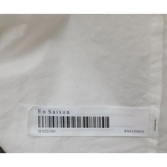 UO EN SAISON MARA White Midi Tiered Smocked Puff Sleeve Dress Women's Sz M - Picture 10 of 11